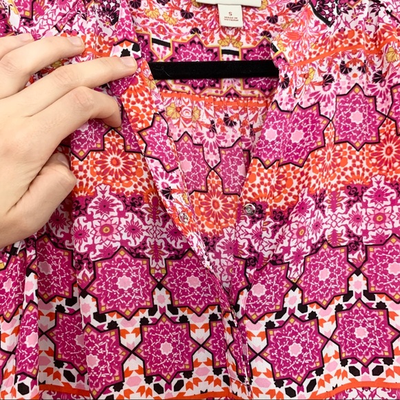 🌸DRESSBARN Pink and Orange Multicolor Boho Tank - Picture 4 of 8